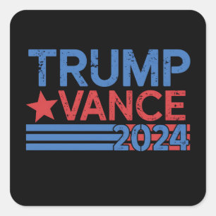 Trump Vance 2024 President 47 USA Vintage Square Sticker