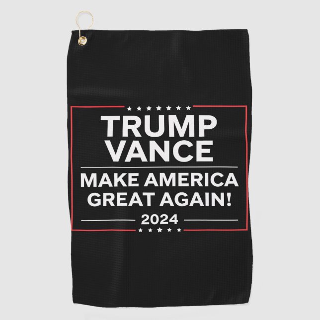 Trump Vance 2024 President JD Vance Vice MAGA Golf Towel (Front)