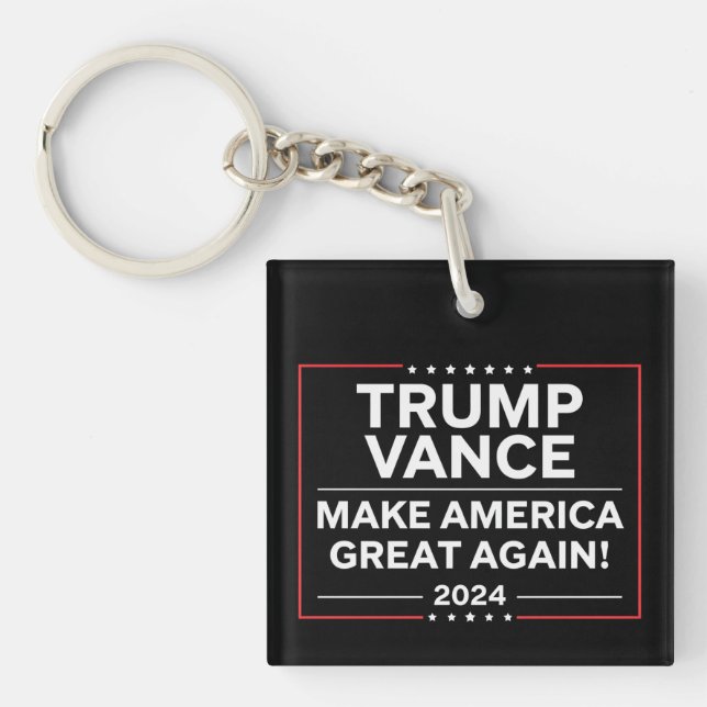 Trump Vance 2024 President JD Vance Vice MAGA Key Ring (Front)