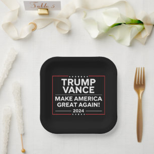 Trump Vance 2024 President JD Vance Vice MAGA Paper Plate