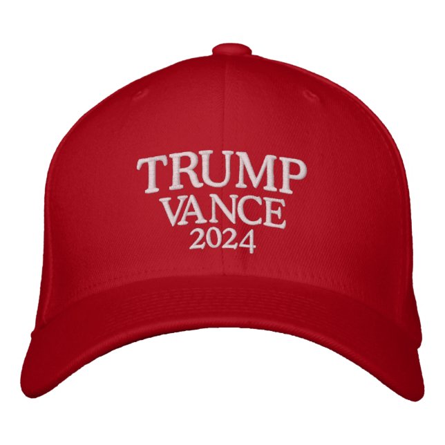 Trump Vance 2024 Red Embroidered Hat (Front)