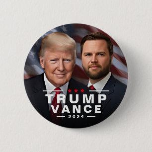 Trump Vance 2024 Republican President VP 6 Cm Round Badge