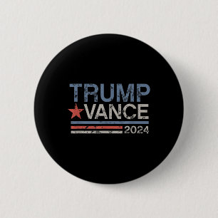 Trump Vance 2024 Retro Stripe Trump Jd Vance 6 Cm Round Badge