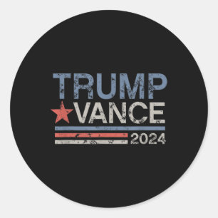 Trump Vance 2024 Retro Stripe Trump Jd Vance Classic Round Sticker