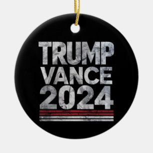 Trump Vance 2024 Retro Vintage US Election Ceramic Ornament