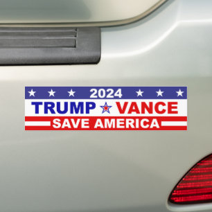 TRUMP VANCE 2024 SAVE AMERICA BUMPER STICKER