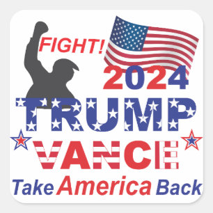 TRUMP VANCE 2024 SQUARE STICKER
