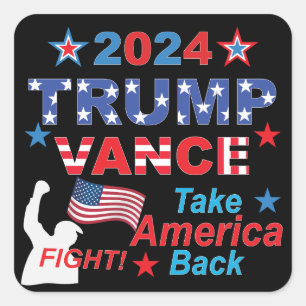 TRUMP VANCE 2024 SQUARE STICKER