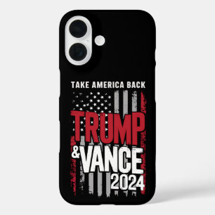 Trump Vance 2024 US Flag Take America Back iPhone 16 Case
