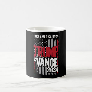 Trump Vance 2024 US Flag Take America Back Coffee Mug