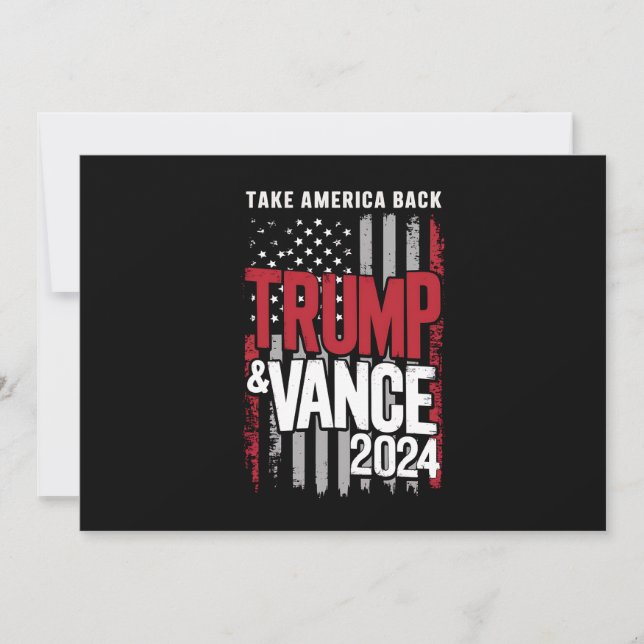 Trump Vance 2024 US Flag Take America Back Invitation (Front)