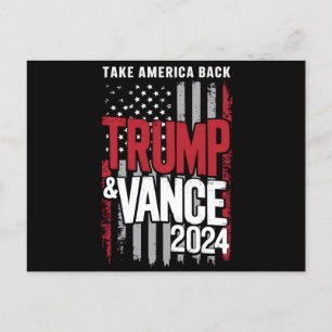 Trump Vance 2024 US Flag Take America Back Invitation Postcard