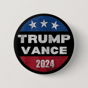 Trump Vance 2024 Vice President VP Election Retro  6 Cm Round Badge