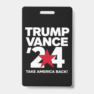 Trump Vance 2024 Vote Trump 2024 Election ID Badge