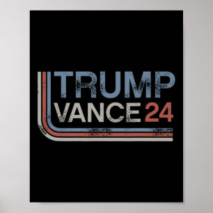 Trump Vance 2025 Vintage Distressed Retro Stripe R Poster