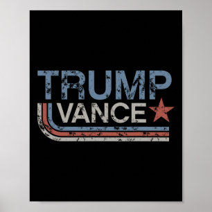 Trump Vance 2025 Vintage Grunge Retro Stripe Retro Poster