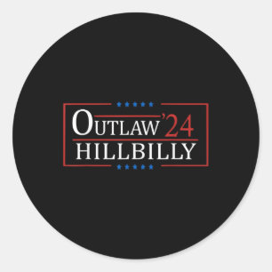 Trump Vance 24 Outlaw Hillbilly Us Flag Vintage  Classic Round Sticker
