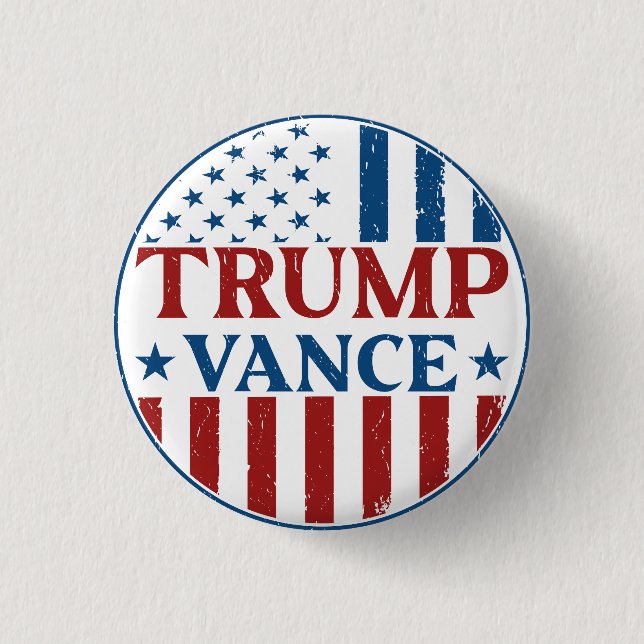 Trump Vance  3 Cm Round Badge (Front)
