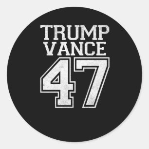Trump Vance 47th President Vintage Number Classic Round Sticker