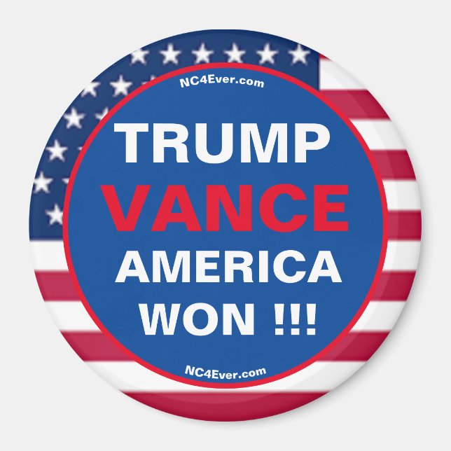 TRUMP VANCE AMERICA WON !!! Refrigerator Magnet (Front)