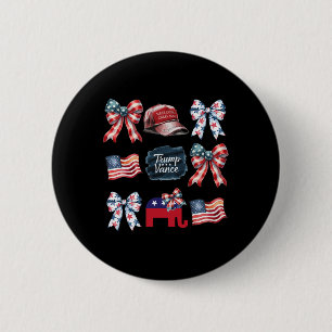 Trump Vance Bow Coquette Vote Presidential 2024 El 6 Cm Round Badge
