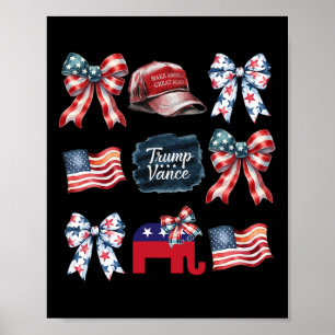 Trump Vance Bow Coquette Vote Presidential 2025 El Poster
