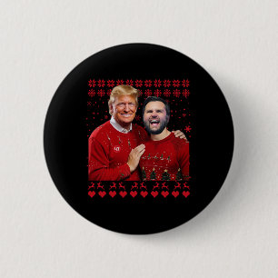 Trump Vance Brothers Funny Red Ugly Christmas Xmas 6 Cm Round Badge
