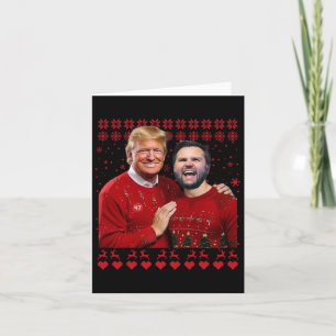 Trump Vance Brothers Funny Red Ugly Christmas Xmas Card