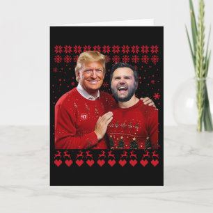 Trump Vance Brothers Funny Red Ugly Christmas Xmas Card