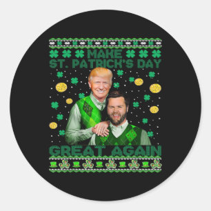 Trump Vance Brothers Funny St Patrick's Day Ugly S Classic Round Sticker