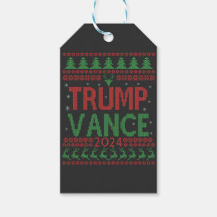 Trump Vance Election Ugly Christmas Sweater Gift Tags