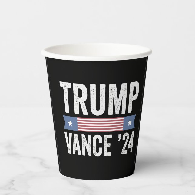 Trump Vance Election Ugly Christmas Sweater Paper Cups (Front)