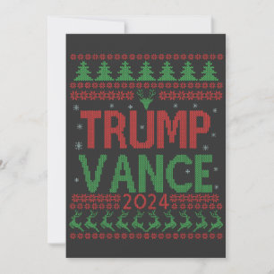 Trump Vance Election Ugly Christmas Sweater Thank You Card