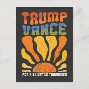 Trump Vance For a Brighter Tomorrow Retro Boho  Postcard