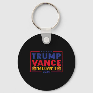 Trump Vance I'm Lovin' It Hamburger 2025 Key Ring