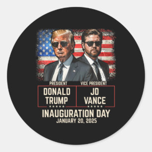 Trump Vance Inauguration Day 2025 Donald Trump Jd Classic Round Sticker