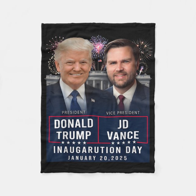 Trump Vance Inauguration Day 2025 Donald Trump Jd  Fleece Blanket (Front)