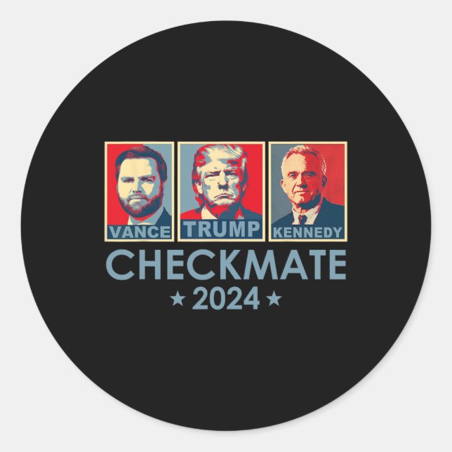 Trump Vance Kennedy Checkmate 2024 Election Republ Classic Round Sticker (Front)