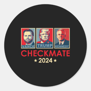 Trump Vance Kennedy Checkmate 2025 Election Republ Classic Round Sticker