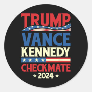 Trump Vance Kennedy Checkmate 2025 Election Republ Classic Round Sticker