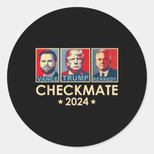 Trump Vance Kennedy Checkmate 2025 Election Republ Classic Round Sticker
