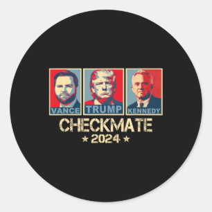 Trump Vance Kennedy Checkmate 2025 Election Republ Classic Round Sticker