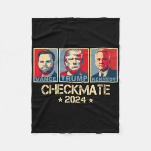 Trump Vance Kennedy Checkmate 2025 Election Republ Fleece Blanket