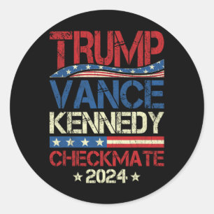 Trump Vance Kennedy Checkmate Election Republican Classic Round Sticker