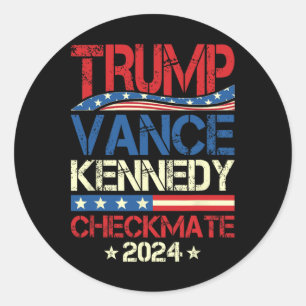 Trump Vance Kennedy Checkmate Election Republican Classic Round Sticker
