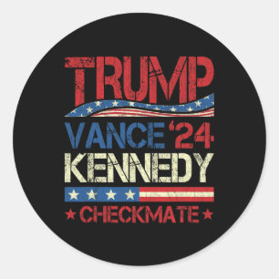 Trump Vance Kennedy Checkmate Election Republican Classic Round Sticker