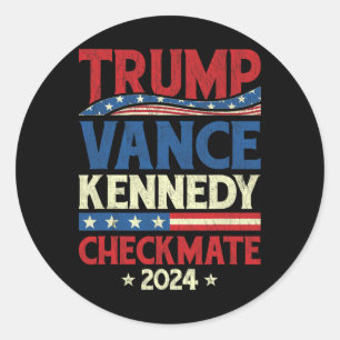 Trump Vance Kennedy Checkmate Election Republican Classic Round Sticker