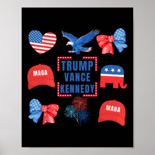 Trump Vance Kennedy Coquette Bow Vote Presidential Poster