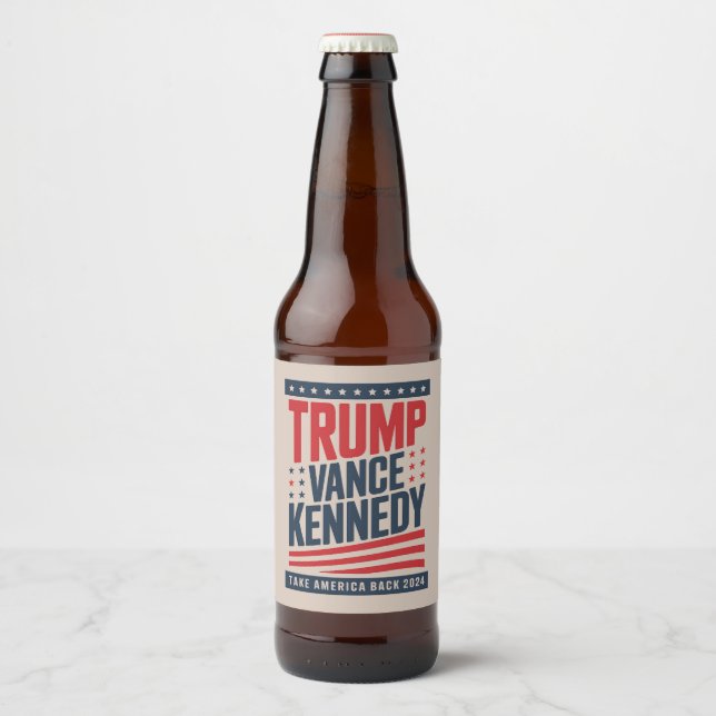 Trump Vance Kennedy Take America Back 2024  Beer Bottle Label (Front)