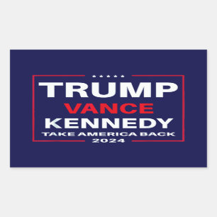 Trump Vance Kennedy Take America Back Again Blue Rectangular Sticker